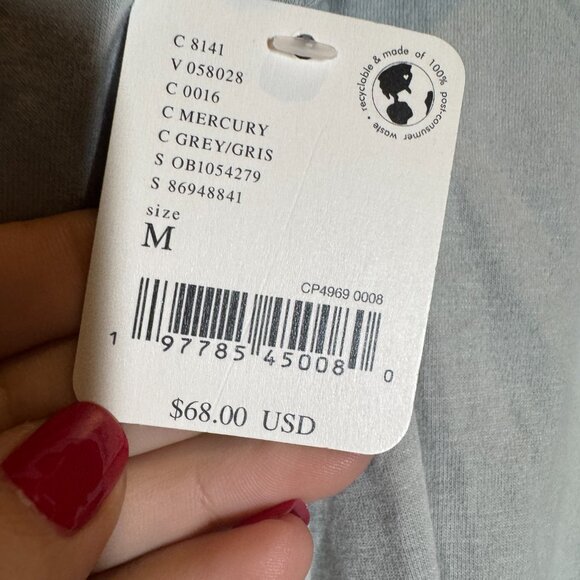 FREE PEOPLE MOVEMENT Straps In The Back Mercury Grey Bodysuit Size‎ M NWT - Picture 6 of 7